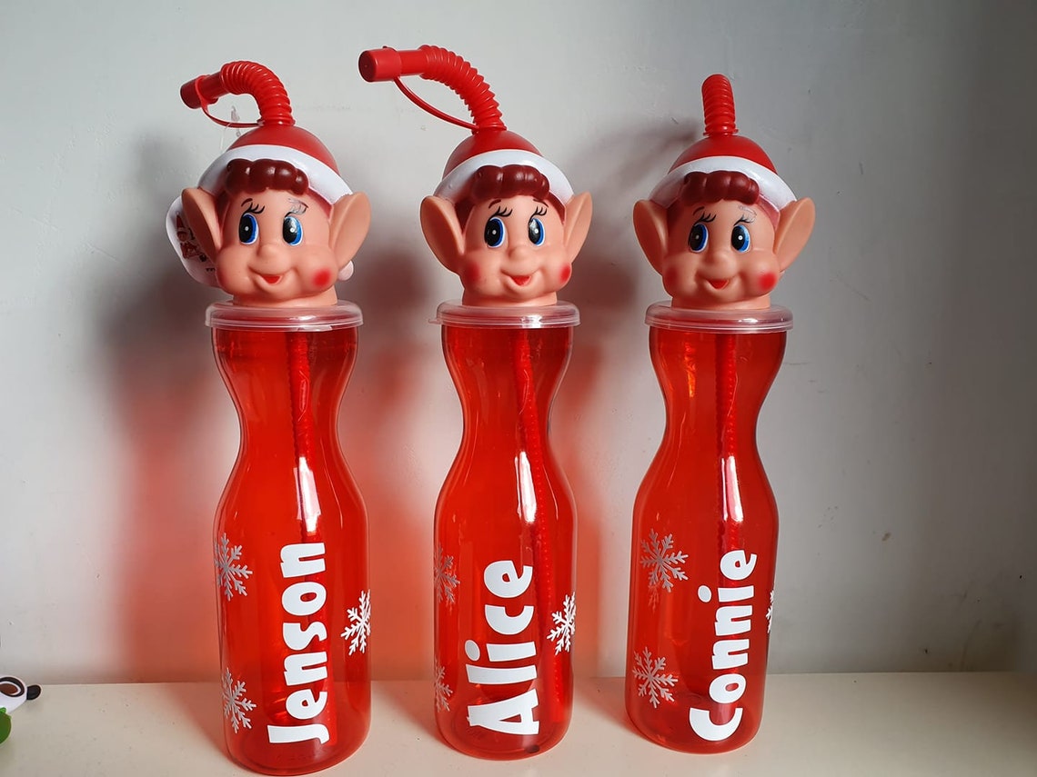 Personalised naughty elf reusable drinks bottles elf Etsy