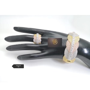 2 tones Bracelet bangle, Brazilian gold, Brazilian rose gold, Juweries set, wedding and all occasions bracelet