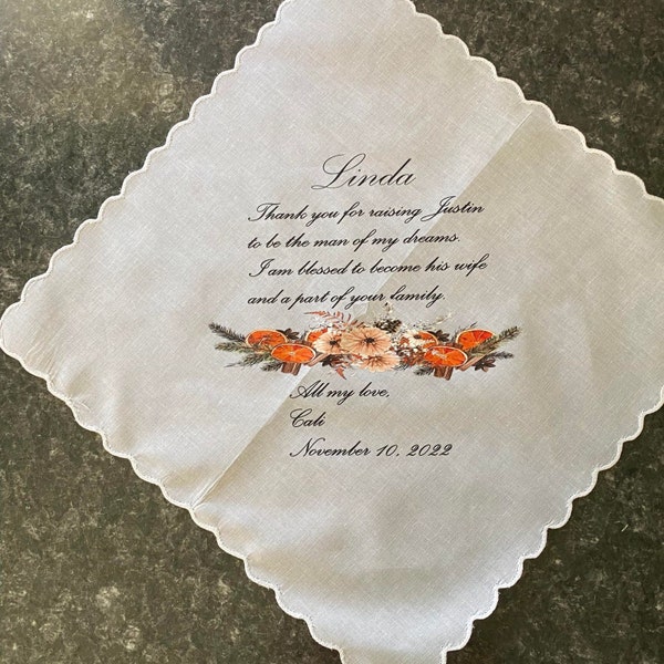 MOTHER IN LAW Handkerchief for you wedding needs