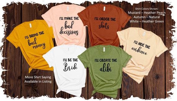 Bridal party store shirts cheap