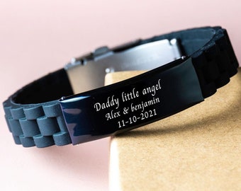 Miscarry Gift for Dad, Infant Loss Gift, Stillborn Baby Memorial Bracelet, Custom Remembrance Loss of Child Jewelry, daddy little angel