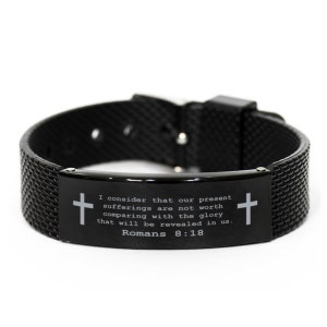 Christian Bracelet,christian Gifts,romans 8:18 Bracelet, Bible Verse Bracelet, Dad Mom Gift, Mesh Bracelet