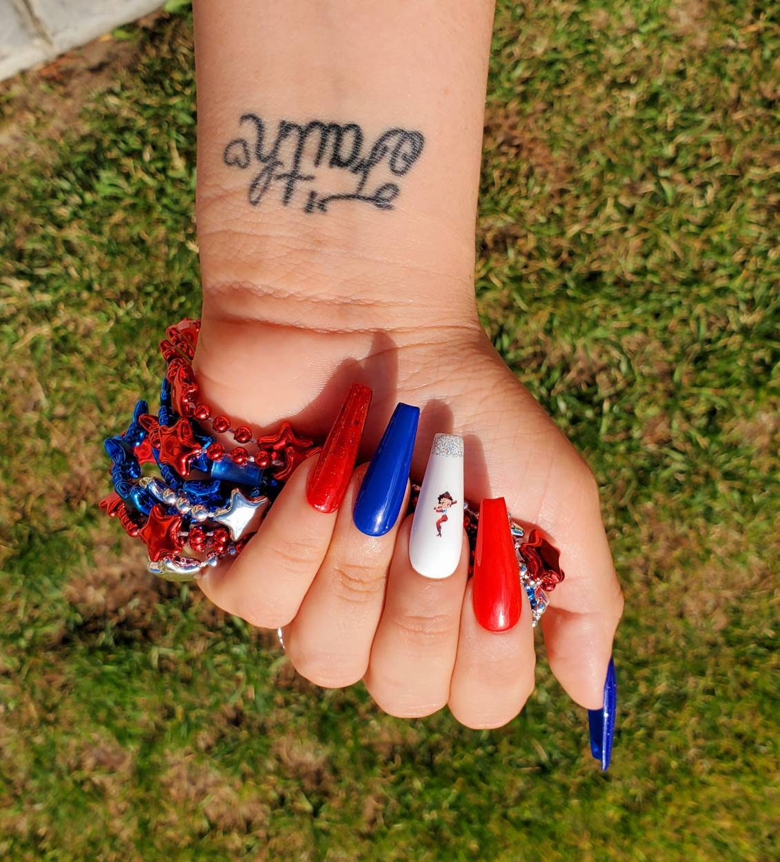 Betty Boop 4th Of July Nails Etsy