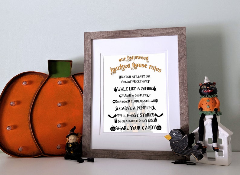Our Halloween Haunted House Rules Wall Art Printable Etsy