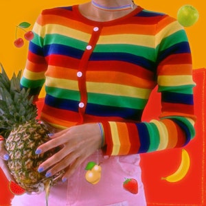 Rainbow Arc En Ciel Regenboog Pullover Top LGBTQ Pride Gay Lesbian Drag Queen Rozmiar S Prezenty Dla Niej