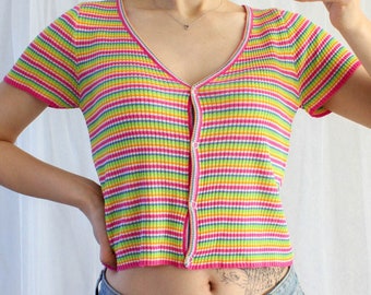 Striped Short Top colorful S