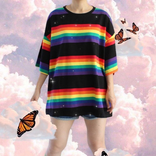 Stof Arne Interpreteren Rainbow LGBTQ Gay Pride Lesbian Drag Queen T-shirt Top - Etsy