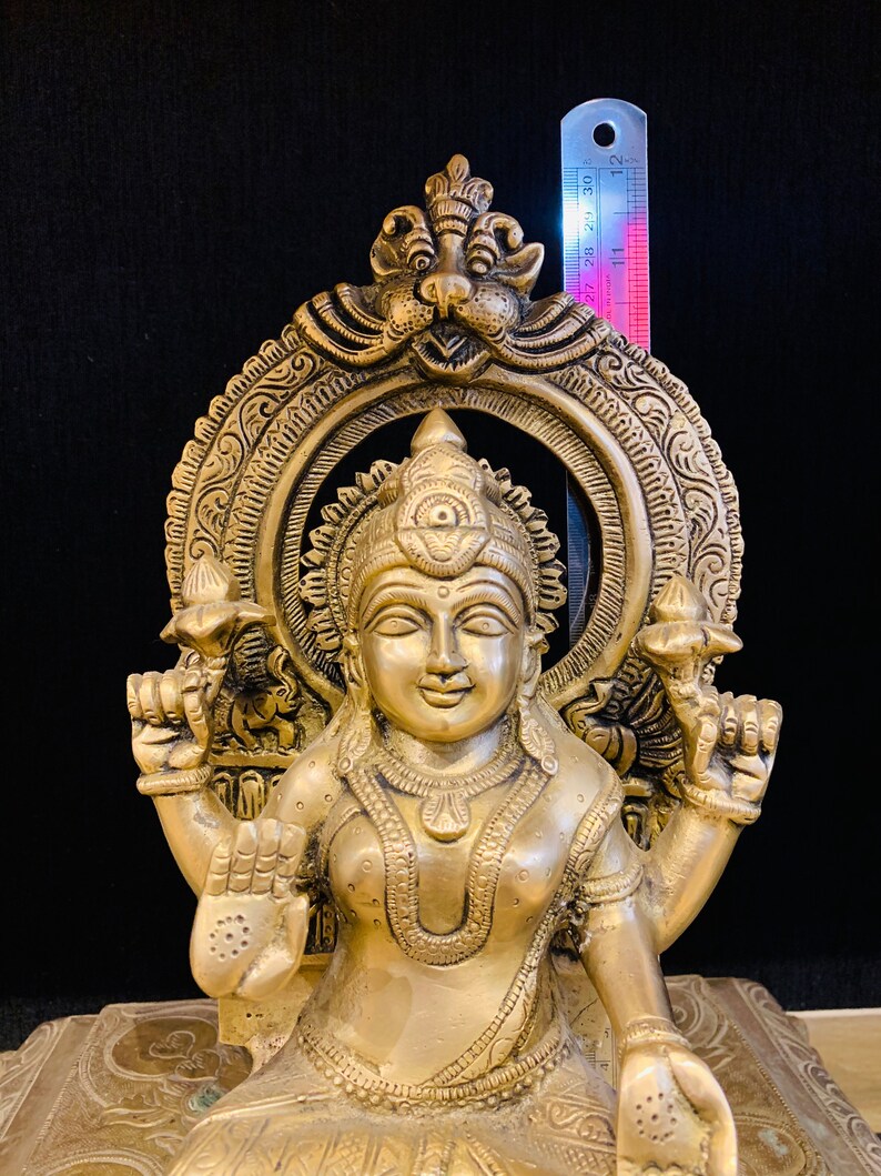 Goddess Lakshmi Brass Statue Height30cms Weight 5178 Etsy