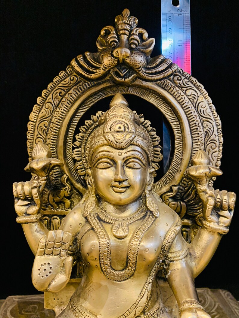Goddess Lakshmi Brass Statue Height30cms Weight 5178 Etsy
