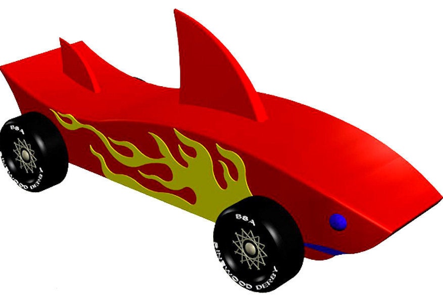 Shark Pinewood Derby Car Design Planprintable Pinewood Derby Etsy