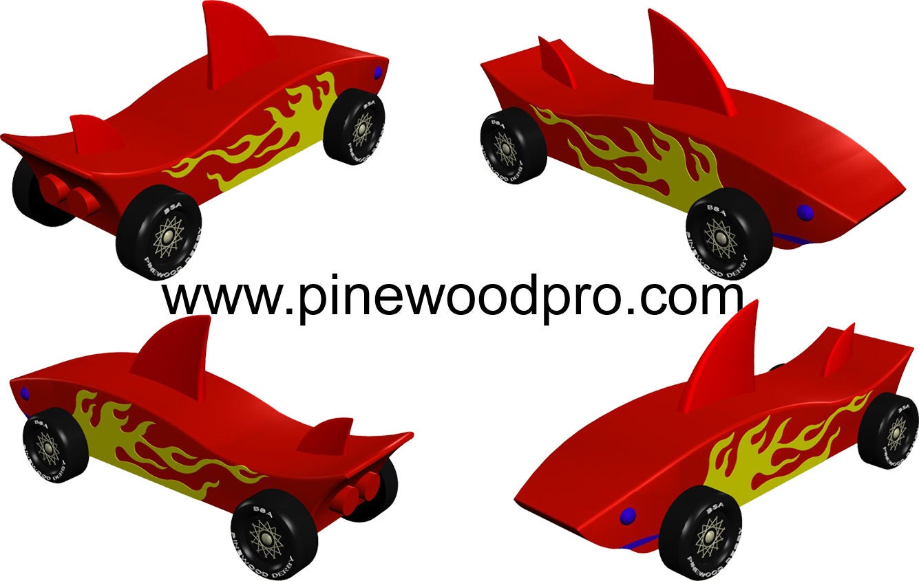 Printable Shark Pinewood Derby Car Template