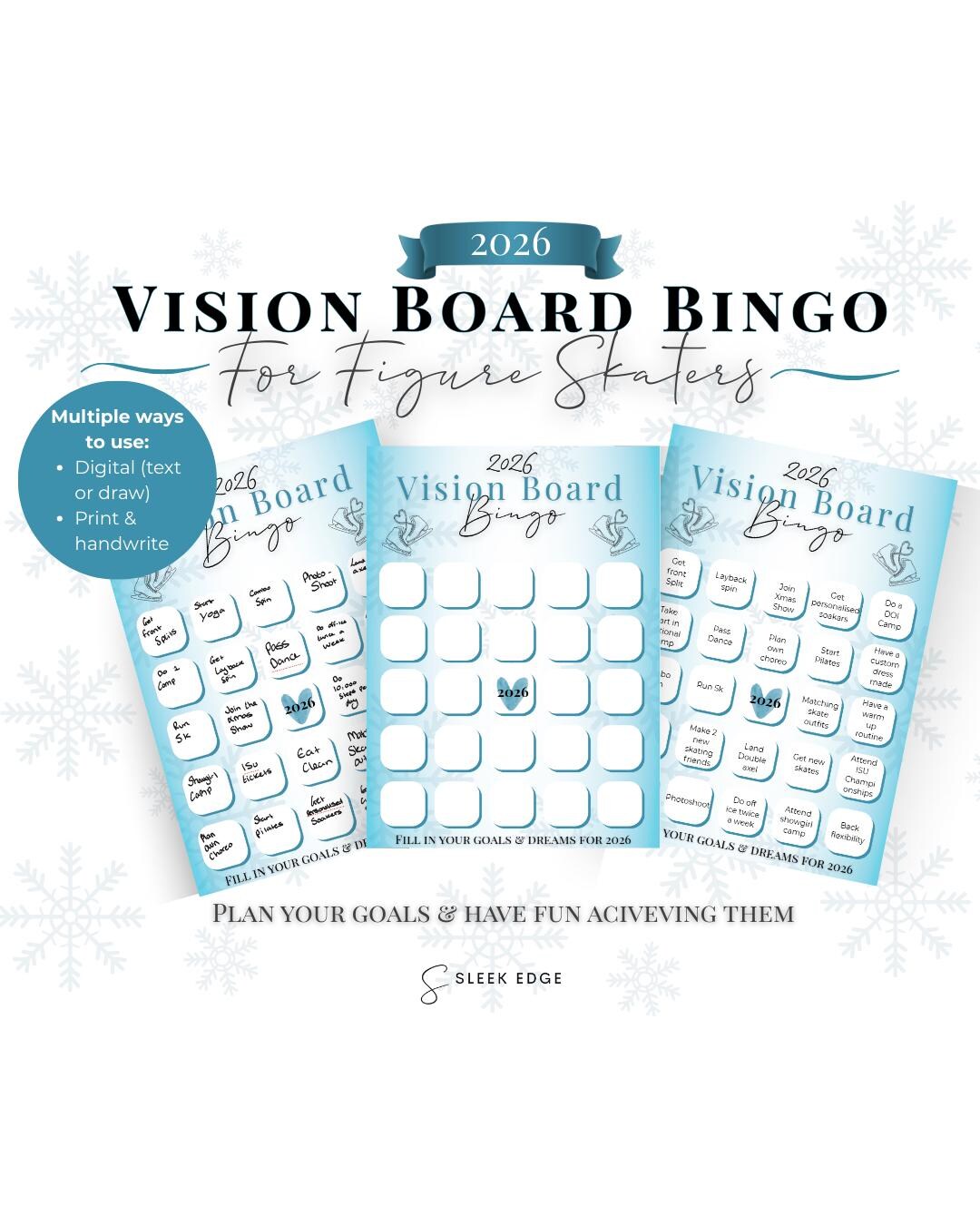 2026 Vision Board Bingo Card, Goal Setting Planner - Etsy