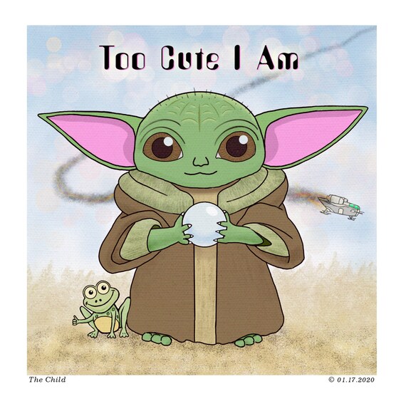 Cute Baby Yoda Print