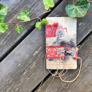Eco dyed vintage booklet for Junk journaling and Art journaling &quot;Post bank&quot;