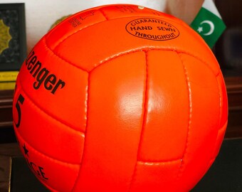 Vintage 1966 World Cup Soccer Ball: Slazenger Challenge 25, Hand