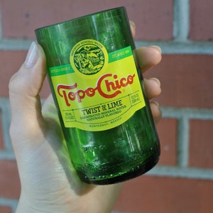 Upcycled Topo Chico Glass: &quot;Twist of Lime&quot; Handmade Tumbler
