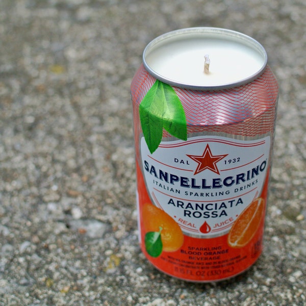 San Pellegrino - Blood Orange | Candle in Upcycled Seltzer Can | Hand-Poured Candle in Repurposed S. Pellegrino Can