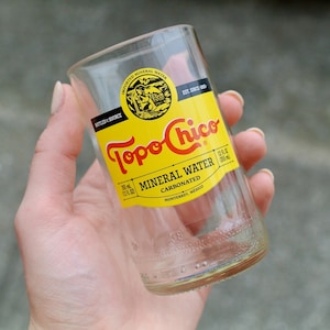 Repurposed Topo Chico Bottle Drinking Glass - Clear Glass Version