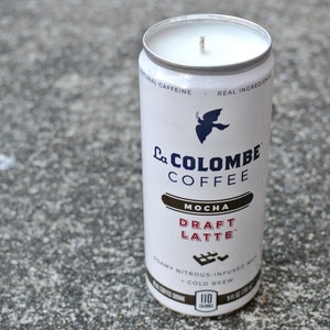 Handmade Coffee Scented Soy Candle in Upcycled La Colombe Can
