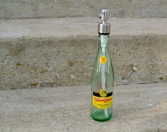 Upcycled Topo Chico Bottle Soap Dispenser with Stainless Steel Pump – LIMITED EDITION 130 years Anniversary Vintage 1970 Label