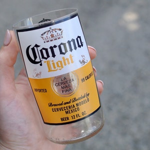 Corona Light | Upcycled Beer Bottle | Drinking Glass / Tumbler Handmade From Repurposed Corona Bottle (12oz) | *ultra-smooth edge