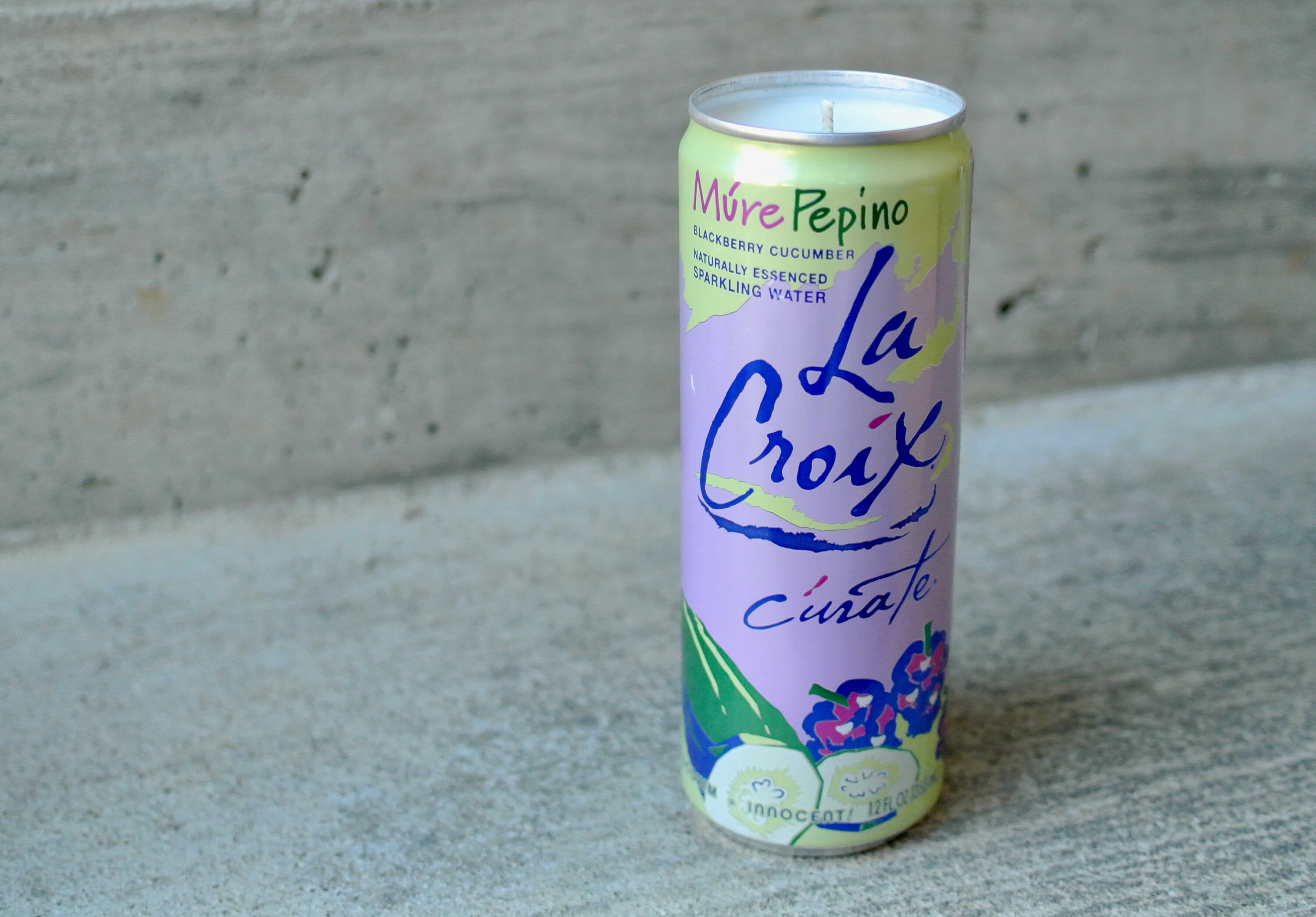 Candle in Upcycled Blackberry Cucumber La Croix Can, Matching