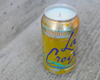 La Croix - Lemon | Candle in Upcycled Seltzer Can | Hand-Poured Candle in Repurposed La Croix Can