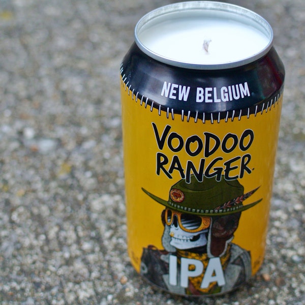 Voodoo Ranger IPA | Candle in Upcycled Beer Can | (scent: Vanilla Chestnut) | Handmade Candle in Repurposed Voodoo Ranger Can