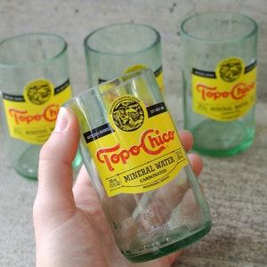 Topo Chico Drinking Glasses: Upcycled Bottle Tumblers, Set of 4