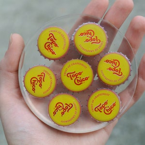 Handmade Topo Chico Bottle Cap Coaster: Upcycled Resin Drink Coaster