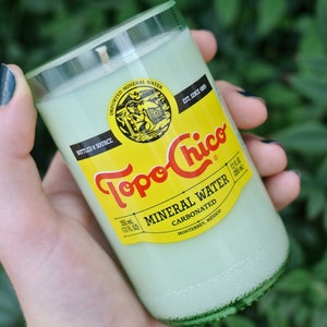 Topo Chico Candle: Upcycled Bottle, Customizable Scent (12oz)