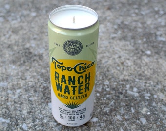 Topo Chico Ranch Water | Candle in Upcycled Ranch Water Can | (scent: Citrus Sage) | | Hand-Poured Candle in Repurposed Topo Chico Can