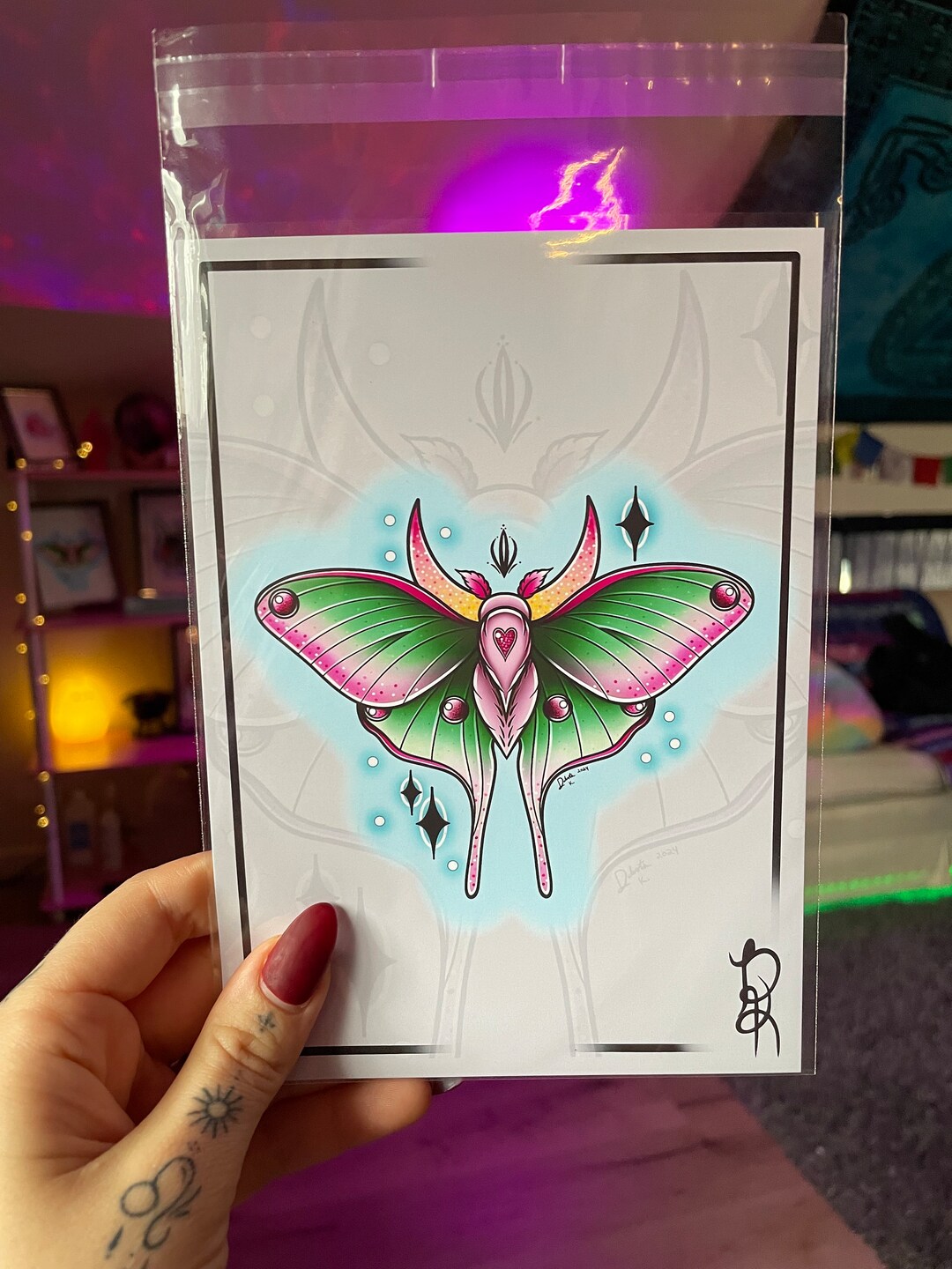 5x7 Luna Moth Art Print - Etsy