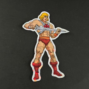 MOTU He Man Retro flake style Holographic sticker laptop, pc, vehicle, truck, Stanley cup