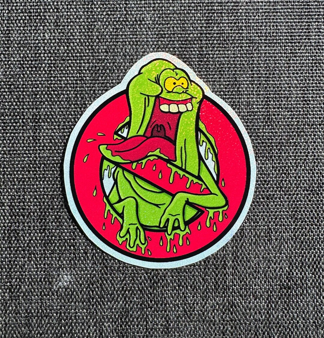 Slimer Sticker Ghostbusters Slimer Holographic Glitter Sticker Retro Halloween Pc ...