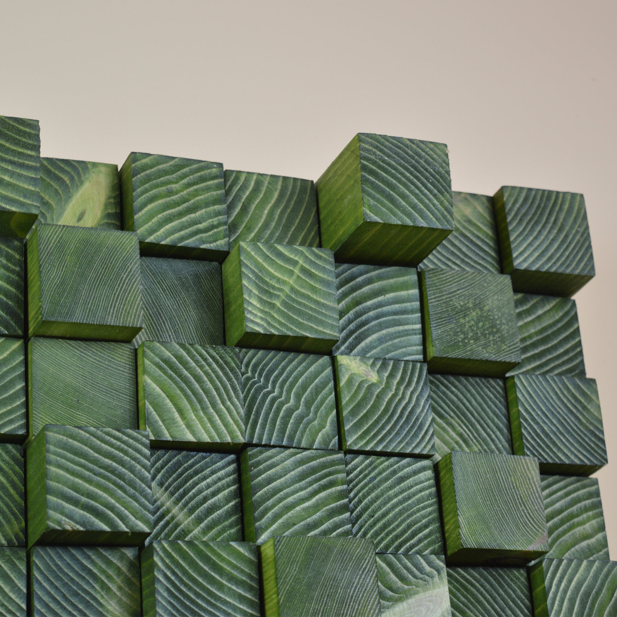 Modern Wood Wall Art, Wood Wall Sculpture, Green Wood Wall Art, Bedroom