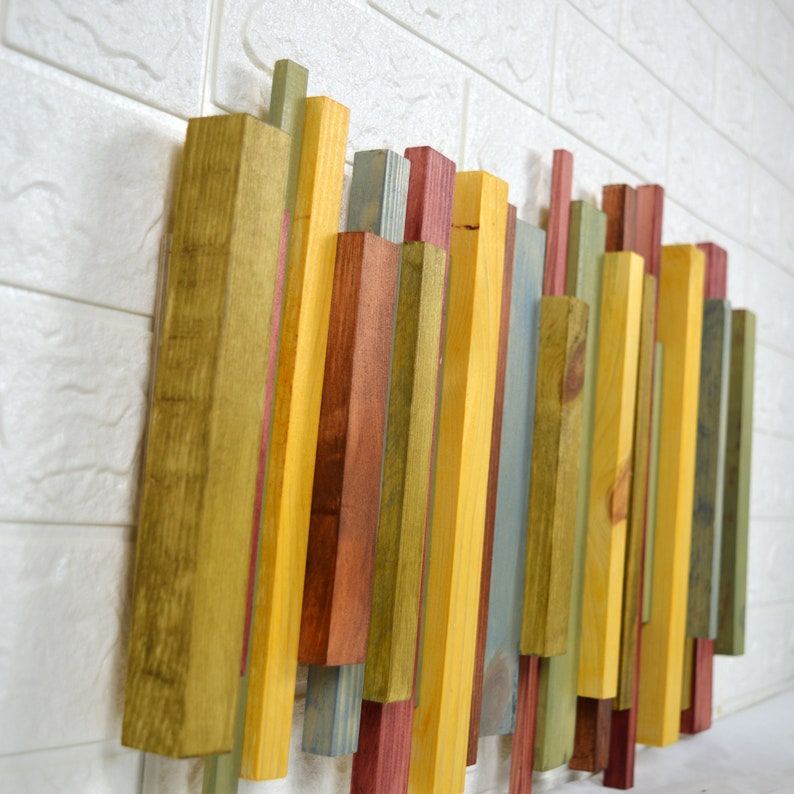 Soundwave Wood Wall Art, 3D Art Sculpture, Contemporary Abstract Art