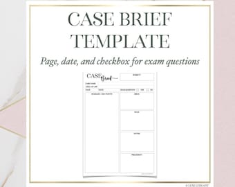 Law School Editable PDF Case Brief Temp w/ Precedent  (DIGITAL DOWNLOAD)