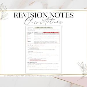 Civ Pro: Rule 23 Class Actions Revision Notes