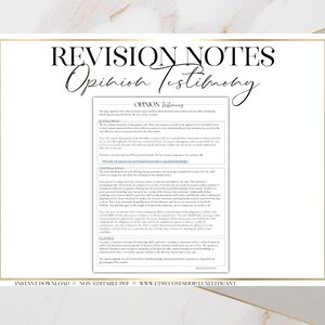 Evidence: Opinion Testimony