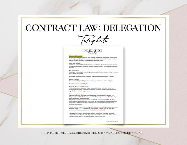contract law assignment and delegation