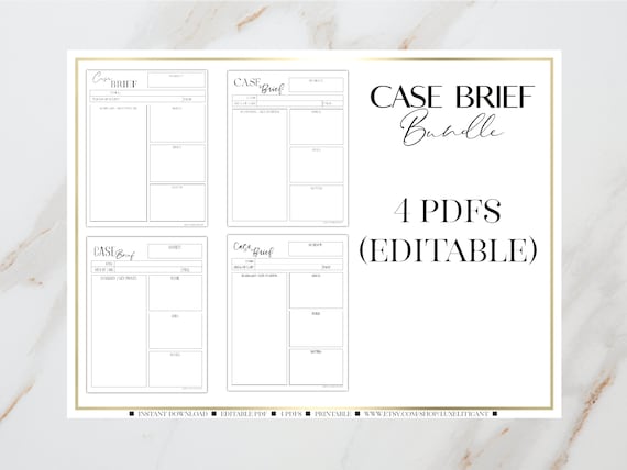 Law School Editable PDF Case Brief 2022 Template (DIGITAL DOWNLOAD)