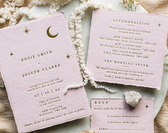 Celestial Wedding Invitation / Star Wedding Invite / Blush Wedding Invitation / Gold Foil Wedding Invitation / Wedding Invitation / Invite