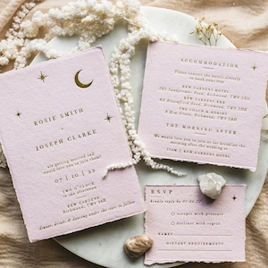 Celestial Wedding Invitation / Star Wedding Invite / Blush Wedding Invitation / Gold Foil Wedding Invitation / Wedding Invitation / Invite
