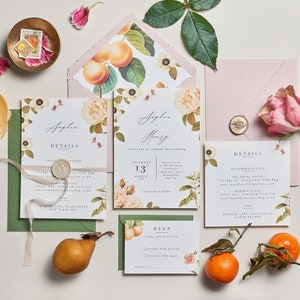 Botanical Wedding Invitations / Floral Wedding Invitations / Wedding Invitations / Blush Wedding Invitations / Blush Wedding Invites