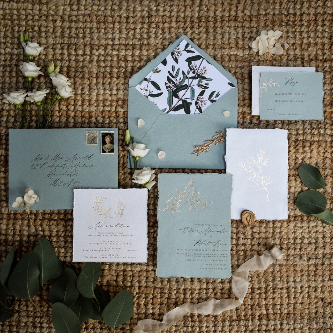 Floral Wedding Invitations / Olive Wedding Invitations / Sage Green ...