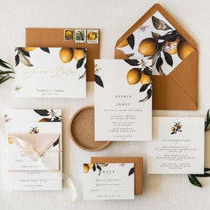 lemon wedding invite