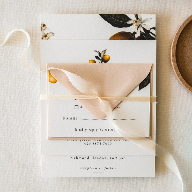 lemon wedding invite