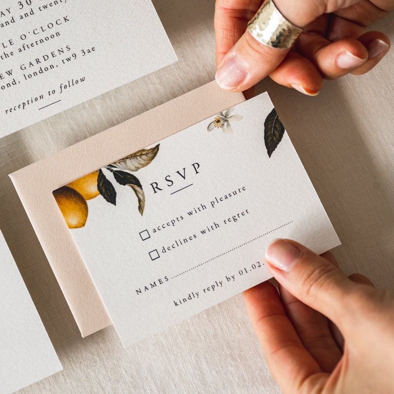 lemon wedding invite