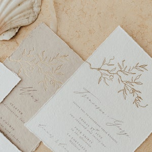 gold foil wedding invite
